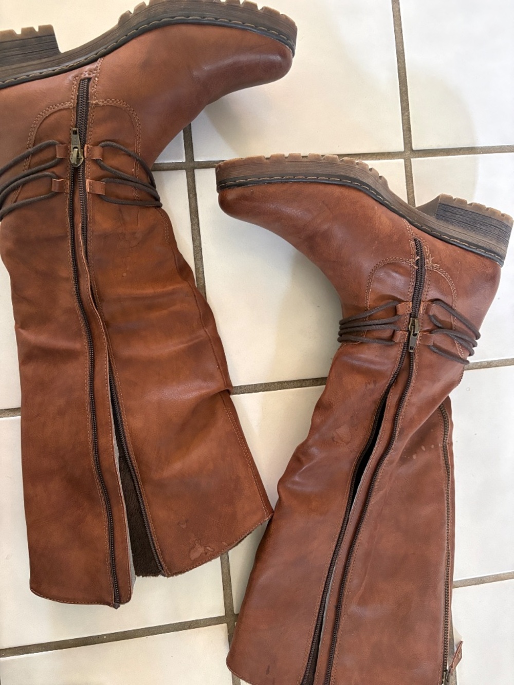Spring Step Vegan Leather Riding Boots Lined Tall Size 9 / 40 - Picture 10 of 12